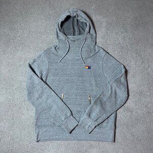 Aviator Nation Ninja Pullover Hoodie Grey Zipper Pockets Stain Women's Small